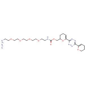 Chemical structure of THP-Tz-THP-PEG4-azide , AChemBlock AD286873
