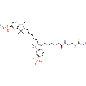 Chemical structure of Sulfo-Cy5-iodoacetamide , AChemBlock AD286878