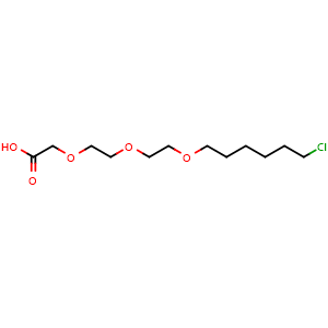 Chemical structure of Cl-C6-PEG2-O-CH2COOH , CAS 1799506-29-8, AChemBlock AD286881