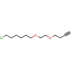 Chemical structure of Cl-C6-PEG2-alkynyl , CAS 2896761-21-8, AChemBlock AD286887