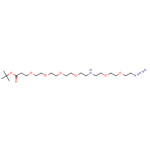 Chemical structure of N-(Azido-PEG2)-NH-PEG4-t-butyl ester , AChemBlock AD286903