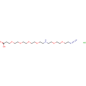 Chemical structure of N-(Azido-PEG2)-NH-PEG4-acid HCl salt , AChemBlock AD286904