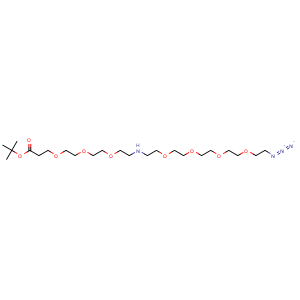 Chemical structure of N-(Azido-PEG4)-NH-PEG3-t-butyl ester , AChemBlock AD286909