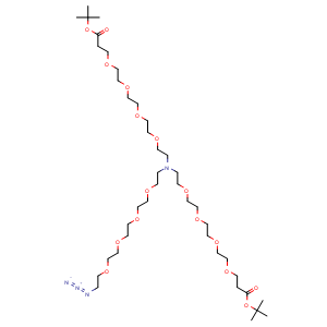 Chemical structure of N-(Azido-PEG4)-N-Bis(PEG4-t-butyl ester) , AChemBlock AD286913