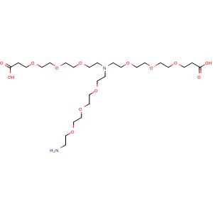 Chemical structure of N-(Amino-PEG3)-N-Bis(PEG3-acid) , CAS 2055042-59-4, AChemBlock AD286916