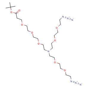 Chemical structure of N-(Boc-PEG3)-N-Bis(PEG2-azide) , AChemBlock AD286923