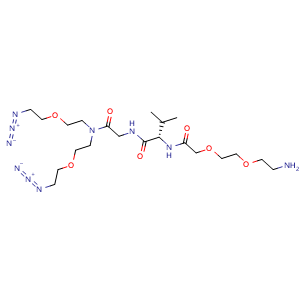 Chemical structure of Amino-PEG2-VG-N-Bis(PEG1-azide) , AChemBlock AD286927
