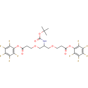 Chemical structure of C-NH-Boc-C-Bis-(C1-PEG1-PFP) , CAS 1807521-01-2, AChemBlock AD286928