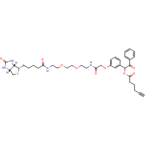 Chemical structure of UV Cleavable biotin-PEG2-alkyne , AChemBlock AD286938