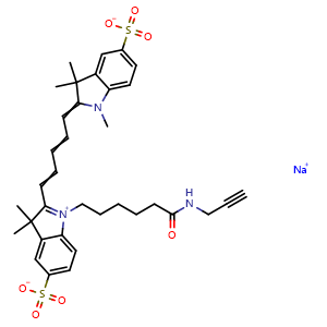Chemical structure of DiSulfo-Cy5 alkyne , CAS 1617497-19-4, AChemBlock AD286941