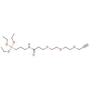 Chemical structure of Propargyl-PEG3-triethoxysilane , CAS 2250216-92-1, AChemBlock AD286943