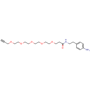 Chemical structure of Propargyl-PEG5-CONH-C2-aniline , AChemBlock AD286950