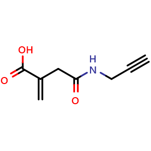 Chemical structure of 2-Methylene-4-oxo-4-(prop-2-yn-1-ylamino)butanoic acid , AChemBlock AD286955