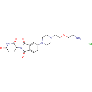 Chemical structure of Thalidomide-piperazine-PEG1-NH2 hydrochloride , CAS 2357111-30-7, AChemBlock AD286957