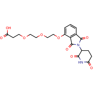 Chemical structure of Thalidomide-O-PEG2-COOH , CAS 2488752-64-1, AChemBlock AD286962