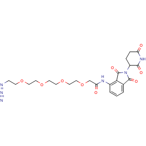 Chemical structure of Pomalidomide-NH-CO-PEG4-N3 , CAS 2380273-68-5, AChemBlock AD286964