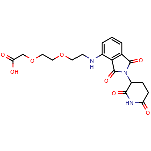Chemical structure of Pomalidomide-NH-PEG2-CH2COOH , CAS 2143097-05-4, AChemBlock AD286967