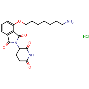 Chemical structure of Thalidomide-O-C7-NH2 hydrochloride , AChemBlock AD286972