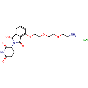 Chemical structure of Thalidomide-O-PEG2-amine hydrochloride , CAS 2983036-20-8, AChemBlock AD286973
