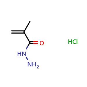 Chemical structure of Methacrylohydrazide hydrochloride , CAS 2163798-92-1, AChemBlock AD286980