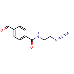 Chemical structure of N-(2-Azidoethyl)-4-formylbenzamide , CAS 2197953-19-6, AChemBlock AD286986
