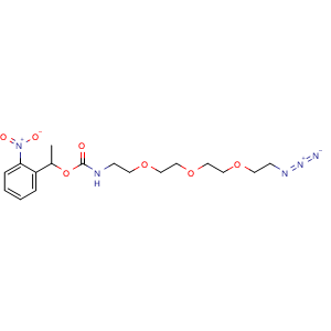 Chemical structure of 1-(2-Nitrophenyl)ethyl (2-(2-(2-(2-azidoethoxy)ethoxy)ethoxy)ethyl)carbamate , AChemBlock AD286988