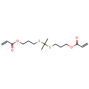 Chemical structure of (Propane-2,2-diylbis(sulfanediyl))bis(propane-3,1-diyl) diacrylate , CAS 2413598-73-7, AChemBlock AD286989