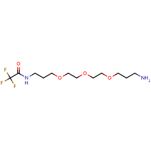 Chemical structure of N-(3-(2-(2-(3-Aminopropoxy)ethoxy)ethoxy)propyl)-2,2,2-trifluoroacetamide , CAS 452309-60-3, AChemBlock AD286990