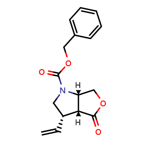 Chemical structure of Benzyl (3S,3aR,6aS)-4-oxo-3-vinylhexahydro-1H-furo[3,4-b]pyrrole-1-carboxylate , CAS 2088572-91-0, AChemBlock AD286991