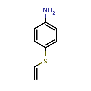 Chemical structure of 4-(Vinylthio)aniline , CAS 63930-39-2, AChemBlock AD286993