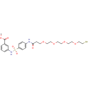 Chemical structure of SH-PEG4-CONH-Ph-SO2NH-Ph-OMe , AChemBlock AD286997