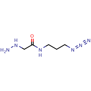 Chemical structure of N-(3-Azidopropyl)-2-hydrazinylacetamide , CAS 2190512-38-8, AChemBlock AD287000