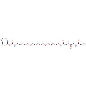 Chemical structure of TCO-PEG5-GGG-NH2 , AChemBlock AD287015