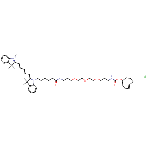 Chemical structure of TCO-PEG3-cyanine5 , AChemBlock AD287017