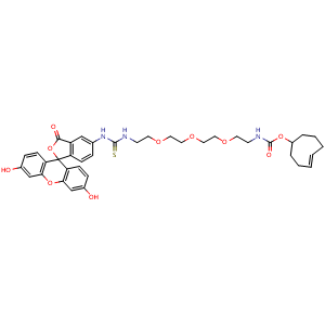 Chemical structure of TCO-PEG3-FITC , AChemBlock AD287018