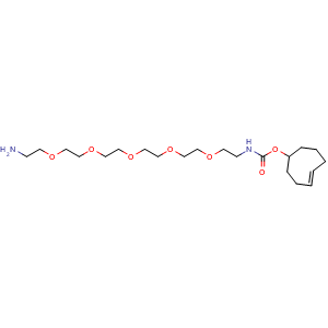 Chemical structure of (4E)-TCO-PEG5-amine , CAS 2755509-50-1, AChemBlock AD287021