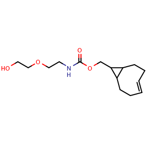 Chemical structure of (4E)-TCO-CycP-PEG2-OH , AChemBlock AD287025