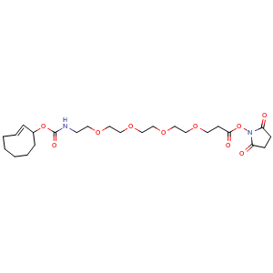 Chemical structure of (2E)-TCO-PEG4-NHS ester , CAS 2269467-44-7, AChemBlock AD287027