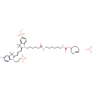 Chemical structure of trisulfo-Cy3-(4E)-TCO , AChemBlock AD287043