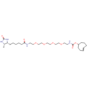 Chemical structure of (4E)-TCO-PEG4-Desthiobiotin , AChemBlock AD287049