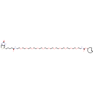 Chemical structure of (4E)-TCO-PEG11-biotin , AChemBlock AD287050