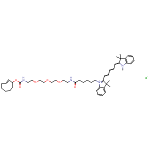 Chemical structure of Cy5-PEG3-(2E)-TCO , AChemBlock AD287053