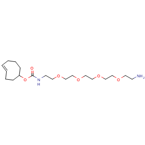 Chemical structure of (4E)-TCO-PEG4-amine , AChemBlock AD287057