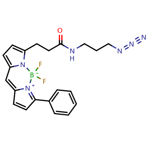 Chemical structure of BDP R6G azide , CAS 2183473-23-4, AChemBlock AD287060
