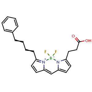 Chemical structure of BODIPY 581/591 carboxylic acid , CAS 480999-04-0, AChemBlock AD287065