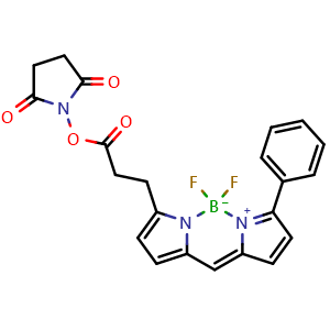 Chemical structure of BDP R6G NHS ester , CAS 335193-70-9, AChemBlock AD287082