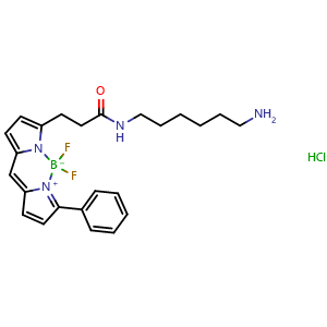 Chemical structure of BDP R6G amine , CAS 2183473-06-3, AChemBlock AD287085