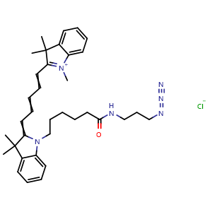Chemical structure of Cyanine5 azide , CAS 1267539-32-1, AChemBlock AD287089