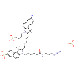 Chemical structure of TriSulfo-Cy5.5 azide , AChemBlock AD287092