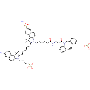 Chemical structure of TriSulfo-Cy5.5 DBCO , AChemBlock AD287097
